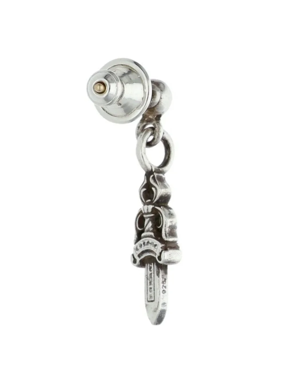 Chrome Hearts Drp Stck Dggr Stack Dugger Drop Silver Earrings